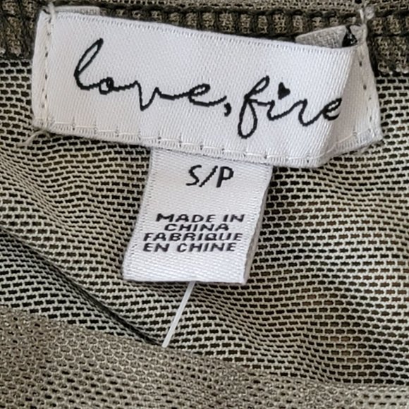 Love Fire Long Sleeve Sheer Top. Size SP - Picture 4 of 6